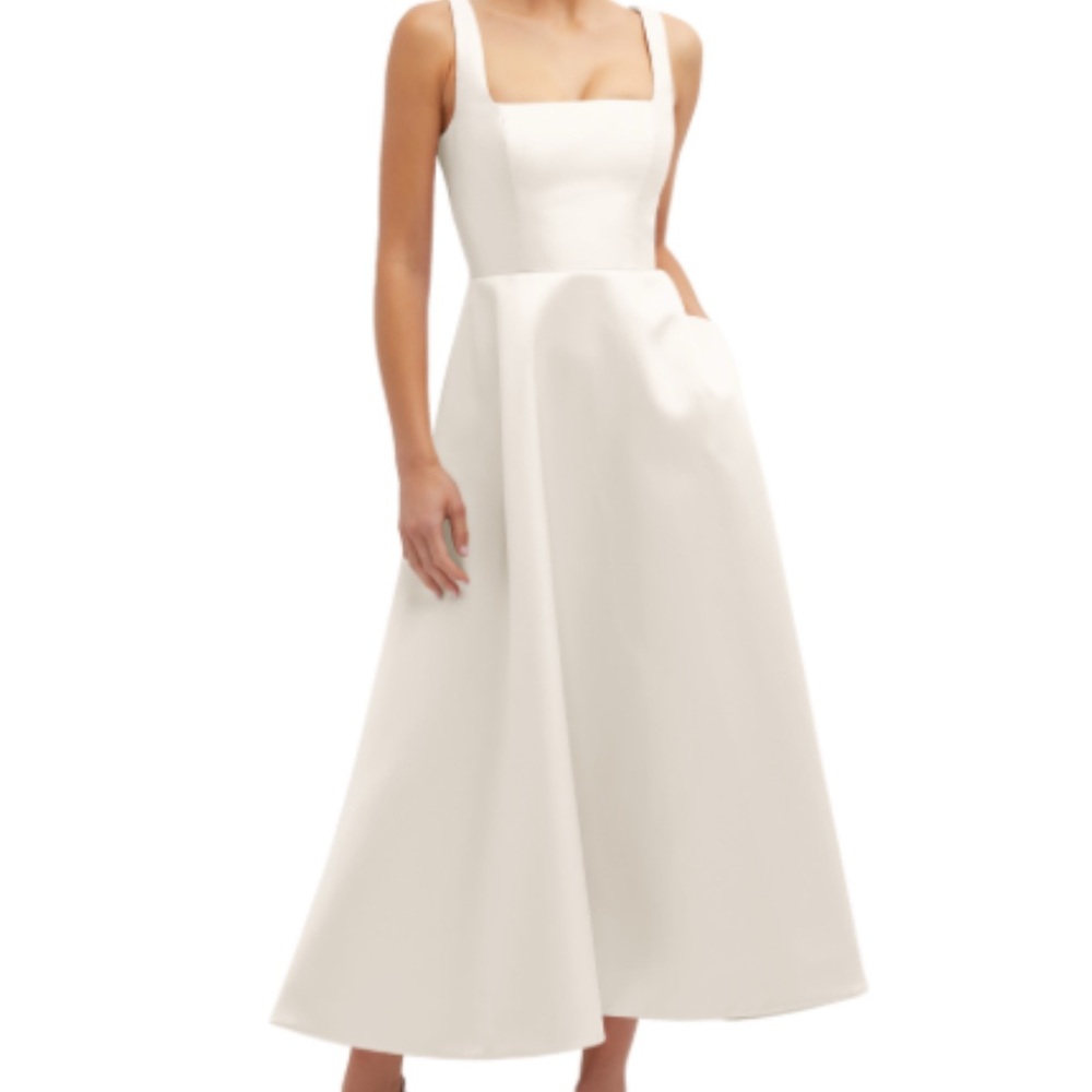 Dessy Collection Cream Midi Dress